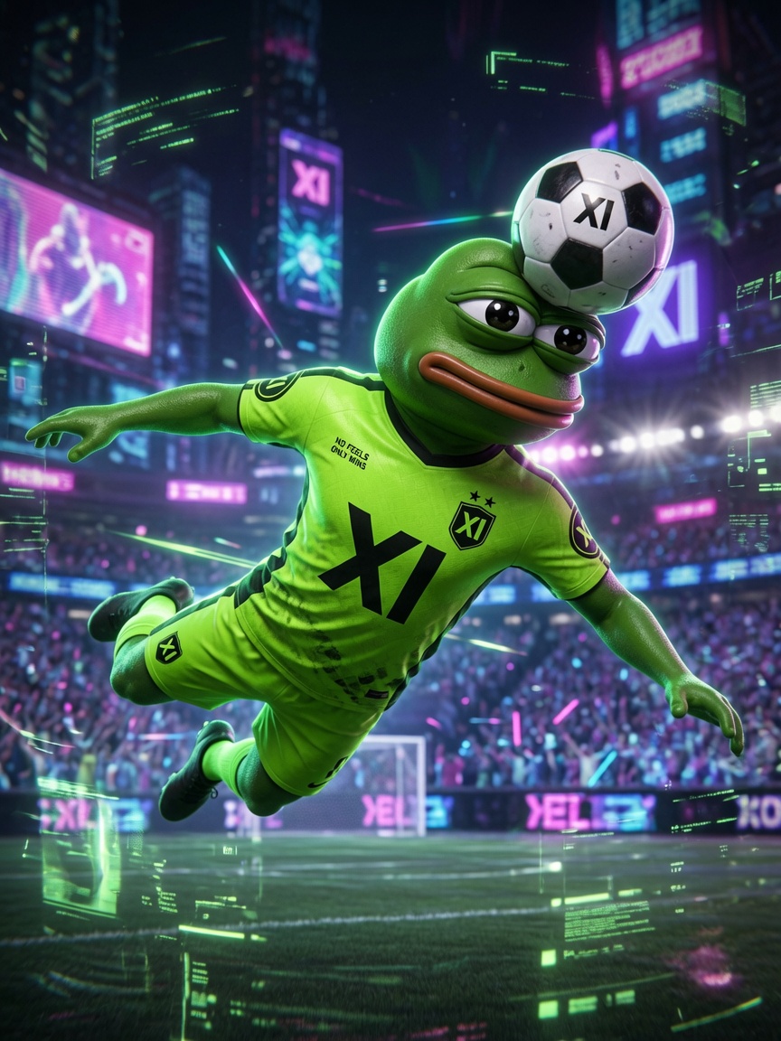 Pepe diving header in neon stadium